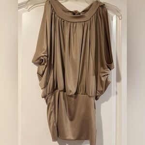 Gold shimmering top vampire sleeves open back small good condition